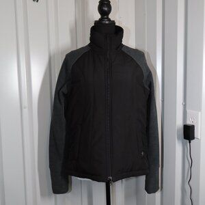 Prana Womens Audrina Jacket Black Gray Size Large Sweatshirt Vest Combo Light